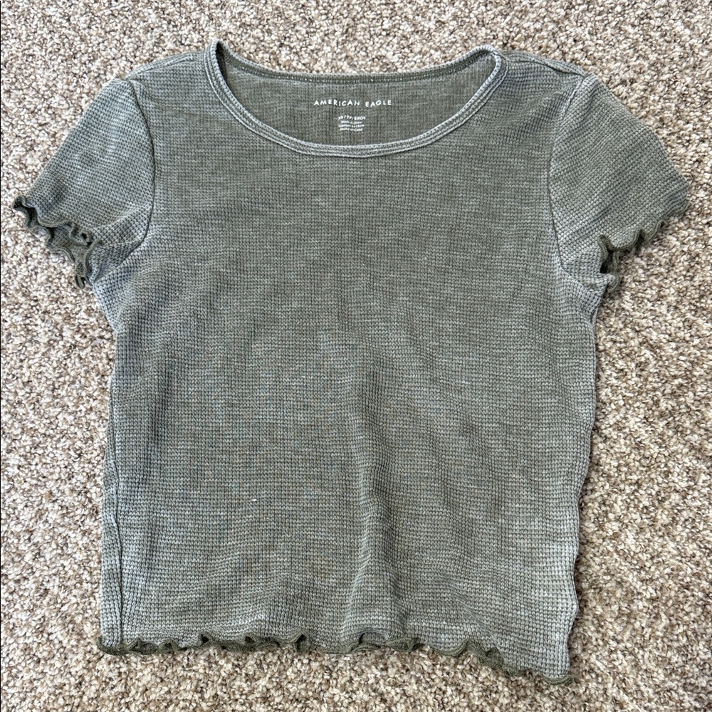 American Eagle Outfitters Gray Crop Top
